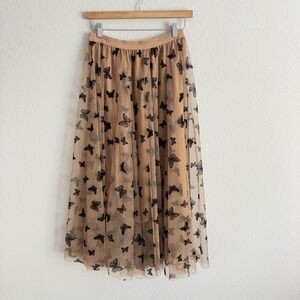 Chicwish Skirt Womens One Size Butterfly Velvet‎ Tulle Midi Whimsical Fairy